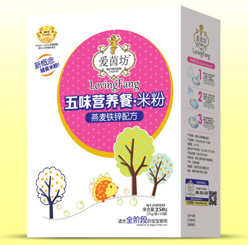 愛茵坊燕麥鐵鋅五味營(yíng)養(yǎng)餐米粉盒裝