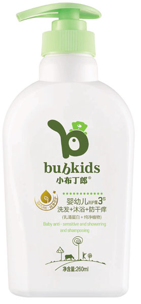 小布丁郎嬰幼兒洗發(fā)+沐浴+防干癢洗發(fā)露250ml