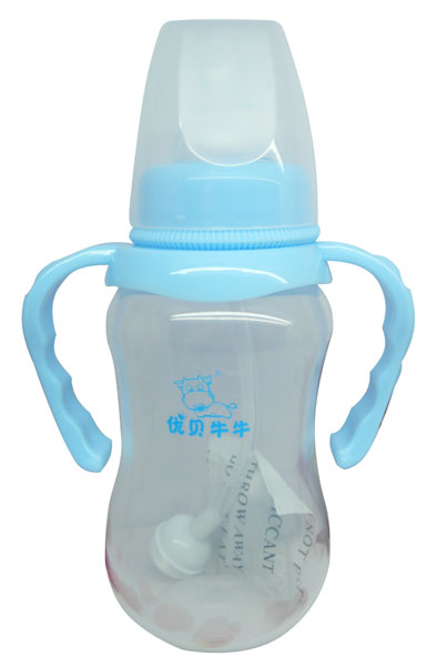 優(yōu)貝牛牛藍色標口雙柄全自動PP奶瓶180ml