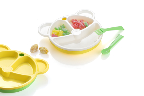 樂(lè)米樂(lè)幼兒小熊保溫餐盤