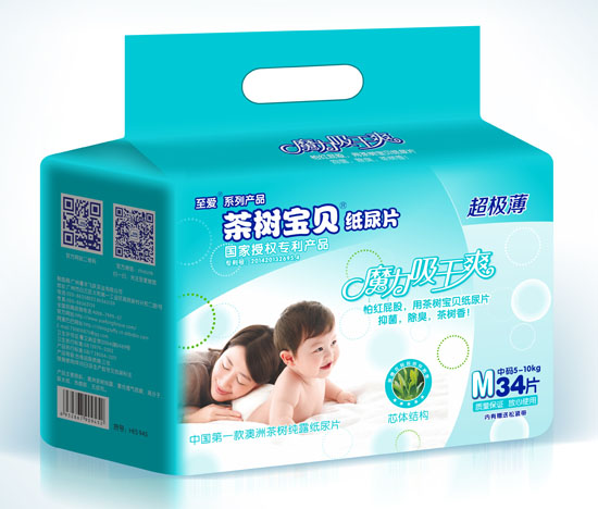 至愛(ài)茶樹(shù)寶貝純露紙尿片M碼34片