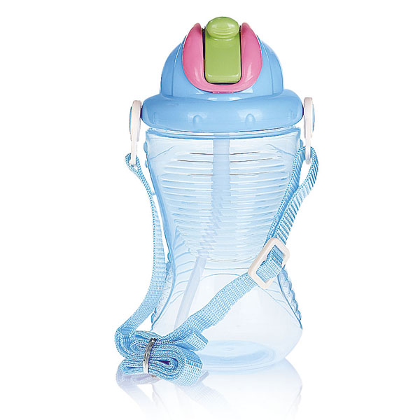 貝樂嘉藍色帶蓋嬰兒環(huán)保水壺