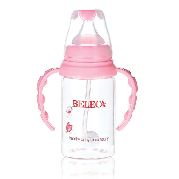 貝樂(lè)嘉粉色雙柄全自動(dòng)防爆奶瓶