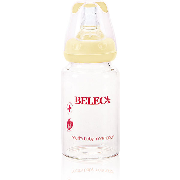 貝樂(lè)嘉黃色無(wú)柄晶鉆玻璃奶瓶