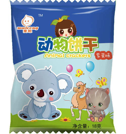 麥聰動物餅干紫菜味袋裝18g