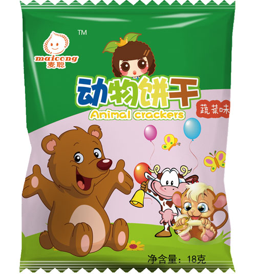 麥聰動(dòng)物餅干蔬菜味18克