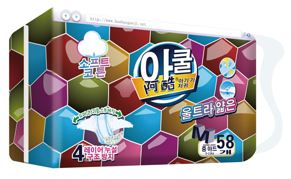 阿酷嬰兒紙尿褲M58片