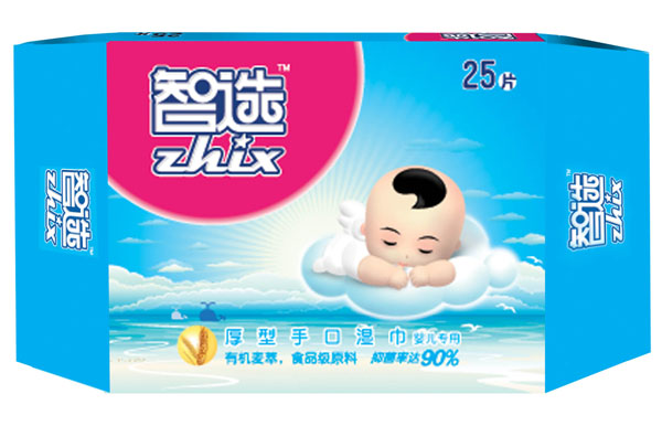 智選厚型手口濕巾25片裝