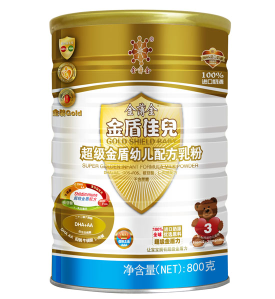 金盾佳兒超級金盾幼兒配方乳粉800克3段聽裝