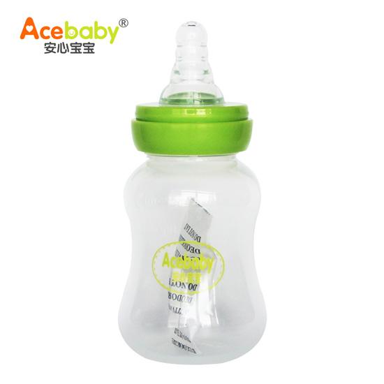 安心寶寶125ml標口圓弧形PP奶瓶綠色裝