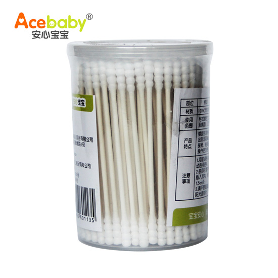 安心寶寶細(xì)紙棒螺旋棉簽180支裝背面