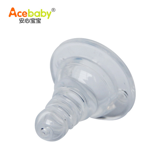 安心寶寶標口液體硅膠奶嘴圓孔L側面