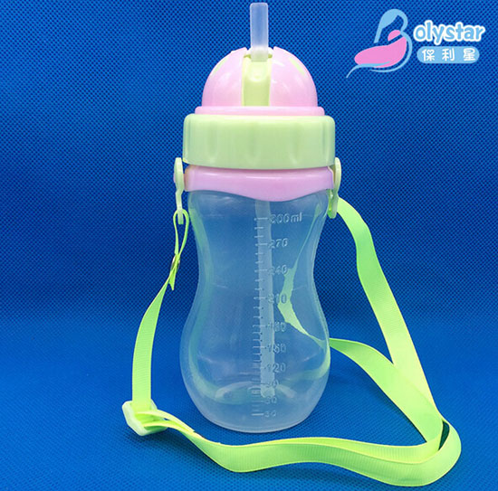 保利星300ML粉色帶背帶水杯