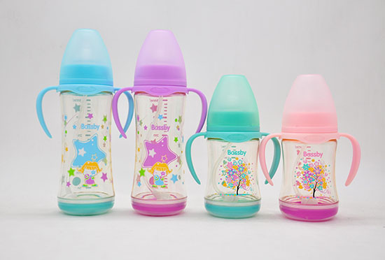 貝斯比寬口弧形PPSU自動感溫奶瓶