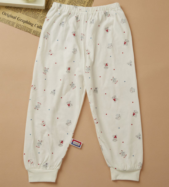 金色小魚(yú)精棉單面歡樂(lè)熊束口單條褲