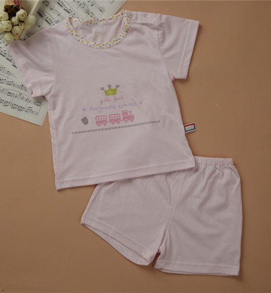 金色小魚(yú)精棉素色單面快樂(lè)之旅短袖肩開(kāi)套