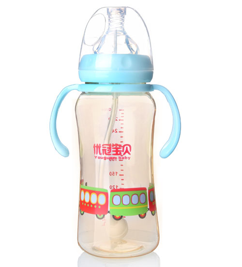 優(yōu)冠寶貝炫彩PPSU奶瓶300ml藍(lán)色