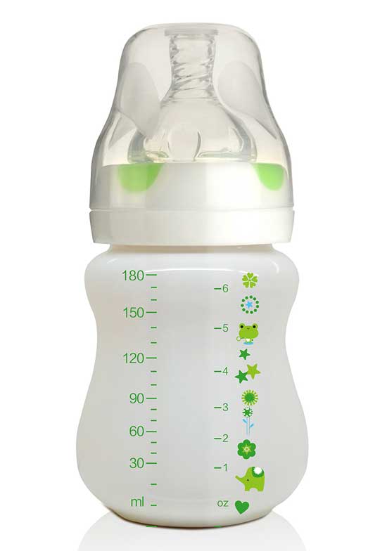 貝嬰奇180ml陶瓷奶瓶綠色刻度