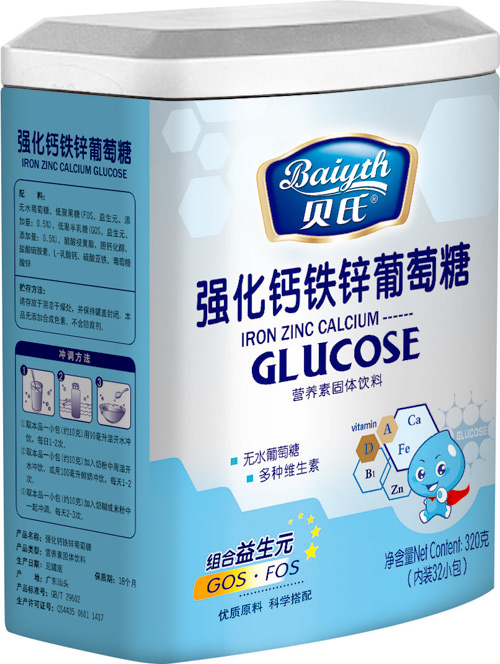 貝氏強化鐵鋅鈣葡萄糖320克