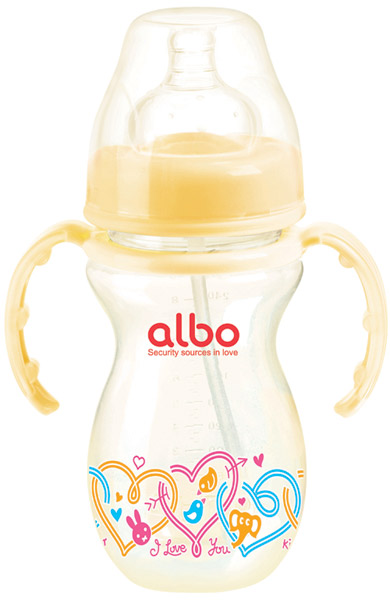 愛樂寶270mlPP葫蘆奶瓶水杯組合裝黃