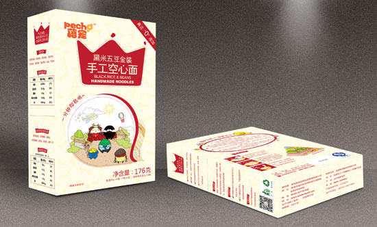 蓓寵黑米五豆金裝手工空心面