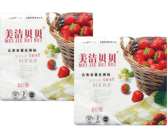 美潔貝貝草莓抽取式面巾80張