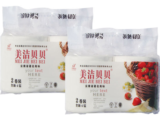 美潔貝貝4層草莓無(wú)芯2卷350g