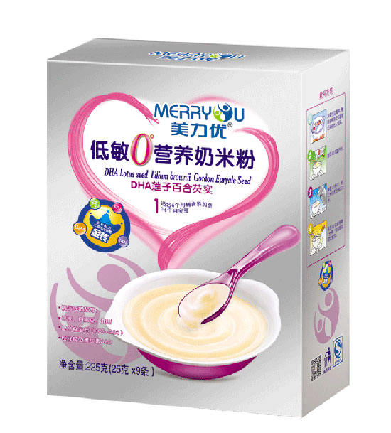 美力優(yōu)DHA蓮子百合芡實低敏0°營養(yǎng)奶米粉1段