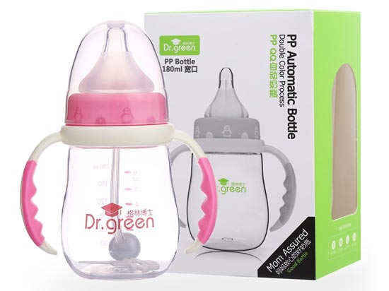 格林博士寬口PPQQ自動(dòng)奶瓶180ML紅色