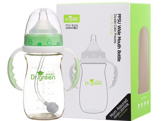格林博士PPSU寬口奶瓶240ML綠色