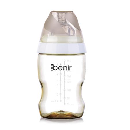 清素250ml寬口PPSU奶瓶配中流量奶嘴-金色