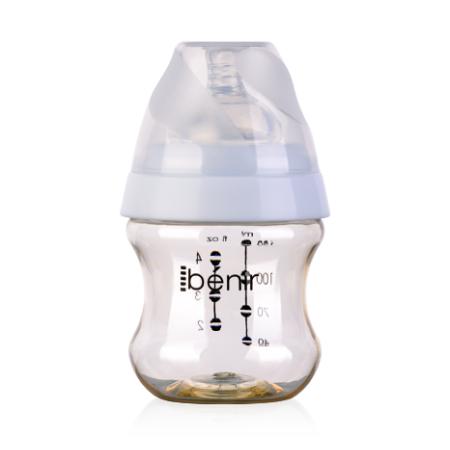 清素130ml寬口PPSU奶瓶配慢流量奶嘴-白色