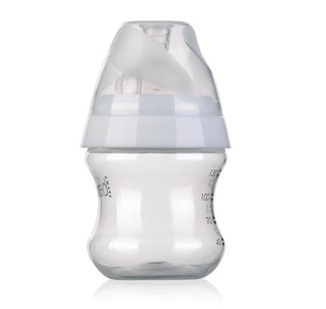 清素130ml寬口PP奶瓶配慢流量奶嘴-白色