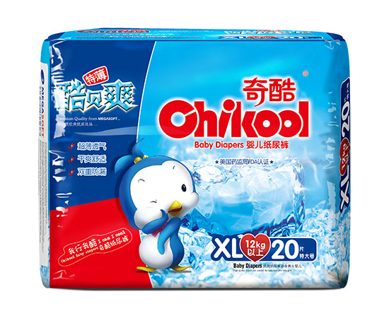 奇酷褲貝爽紙尿褲XL20片(中包裝)