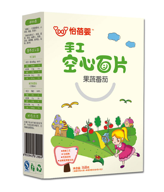 怡蓓嬰果蔬番茄手工空心面片