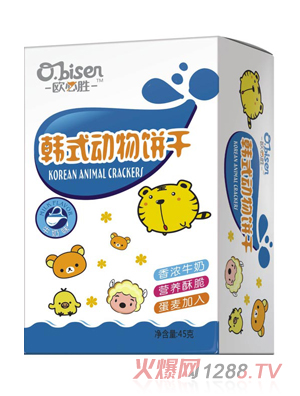歐必勝韓式動(dòng)物餅干(牛奶味)