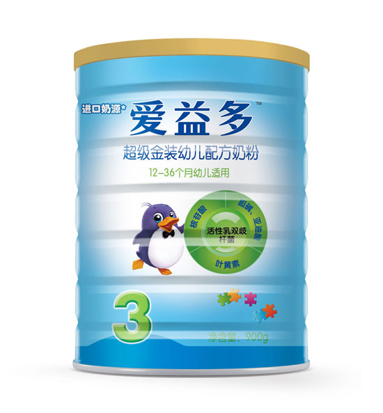 愛益多超級(jí)金裝幼兒奶粉3段900g