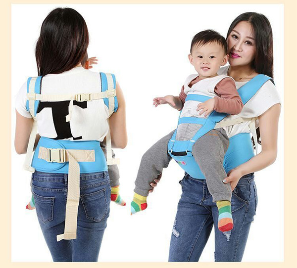 萌娃兔嬰幼兒背帶草藍(lán)色