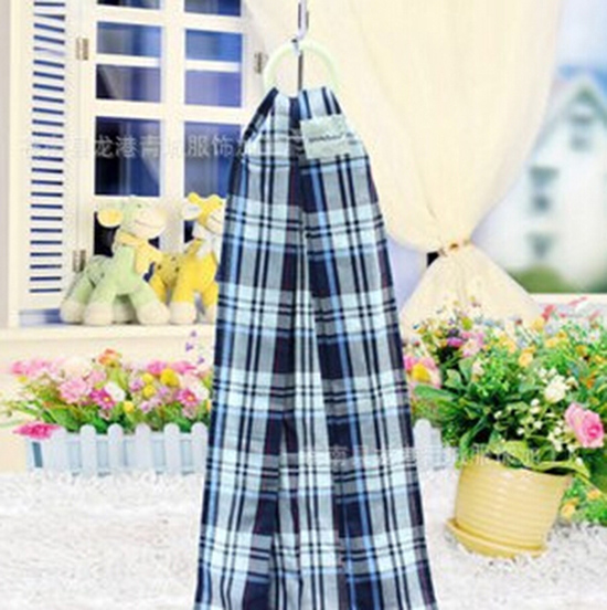 寶寶雙環(huán)扣背帶育兒背巾藍格