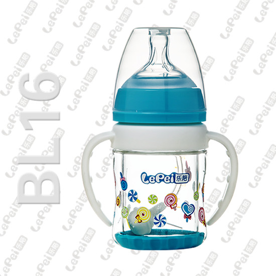 樂陪花紋玻璃奶瓶籃