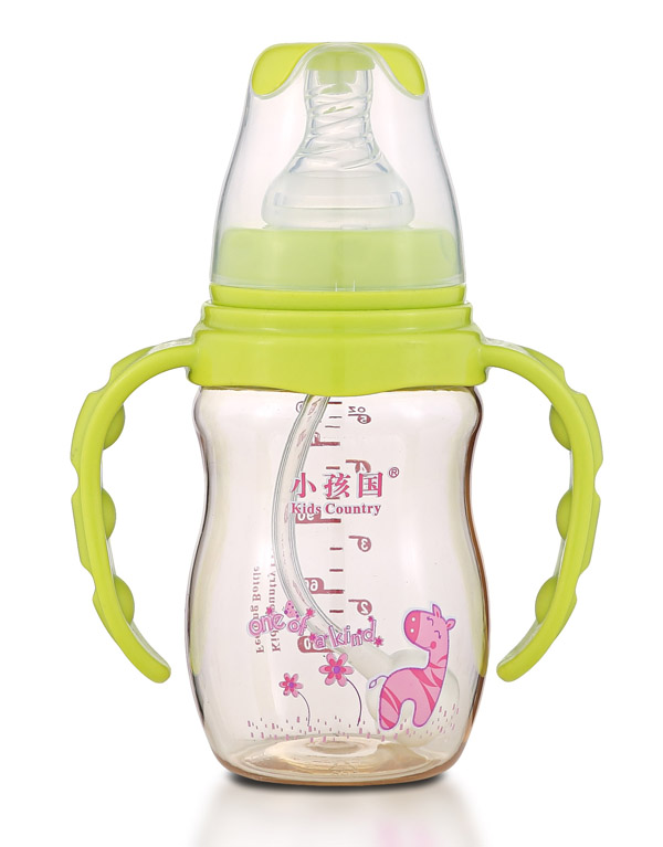 小孩國初生標(biāo)口弧形自動(dòng)PPSU奶瓶 綠色150ML