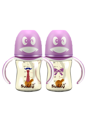 小太陽可愛企鵝自動刻度感溫奶瓶160ML