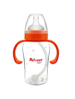愛(ài)貝爾硅膠寬口徑防脹氣自動(dòng)大奶瓶240ML