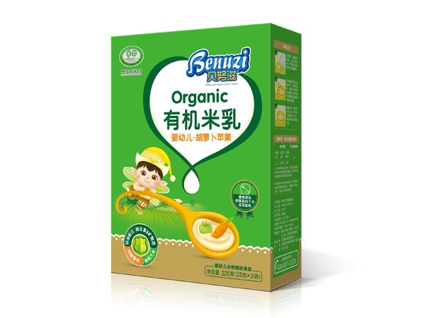 貝努滋嬰幼兒胡蘿卜蘋(píng)果有機(jī)米乳