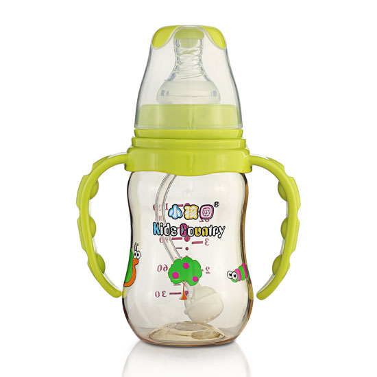 小孩國初生標(biāo)口弧形自動PPSU安全奶瓶120ML青色