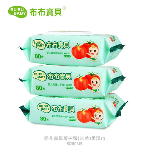布布寶貝嬰兒高級(jí)版護(hù)臀(帶蓋)柔濕巾-3包