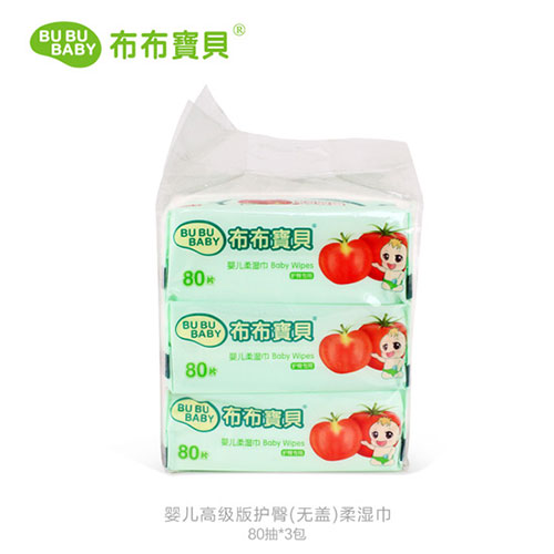 布布寶貝嬰兒高級(jí)版護(hù)臀(無蓋)柔濕-80抽3包