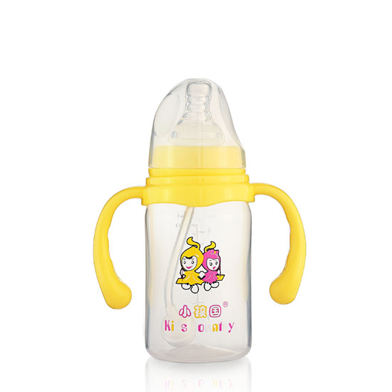 小孩國標口奶瓶直身PP奶瓶120ML黃色