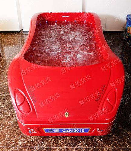 維尼寶貝紅色小汽車浴缸