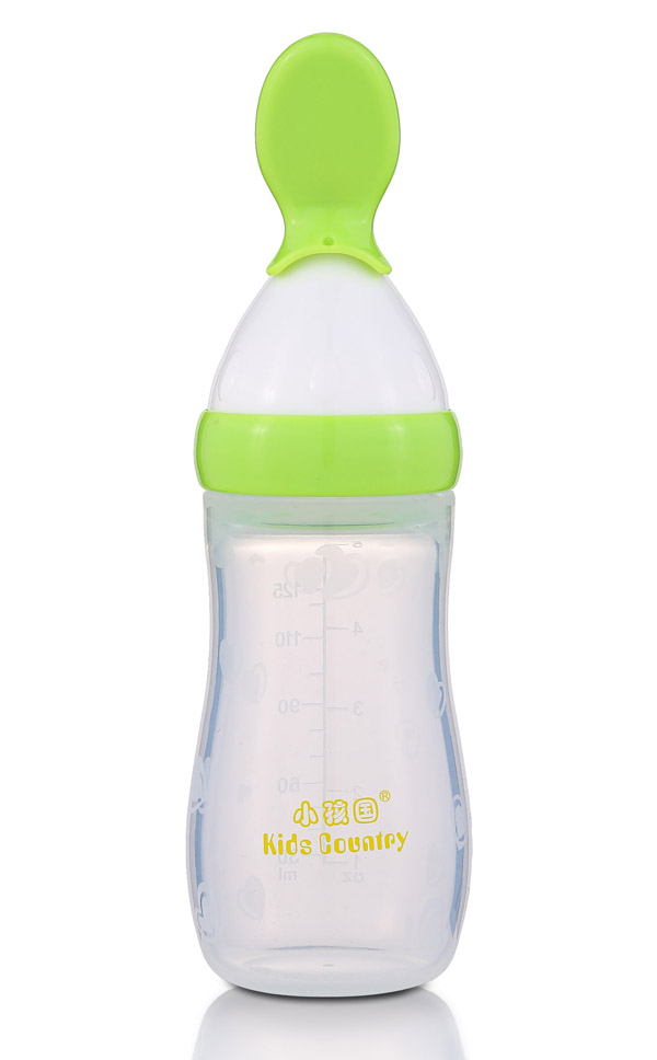 小孩國硅膠米糊瓶125ML 綠色